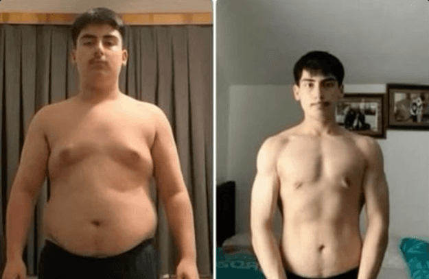 Antes e depois de um usuário do Evofit